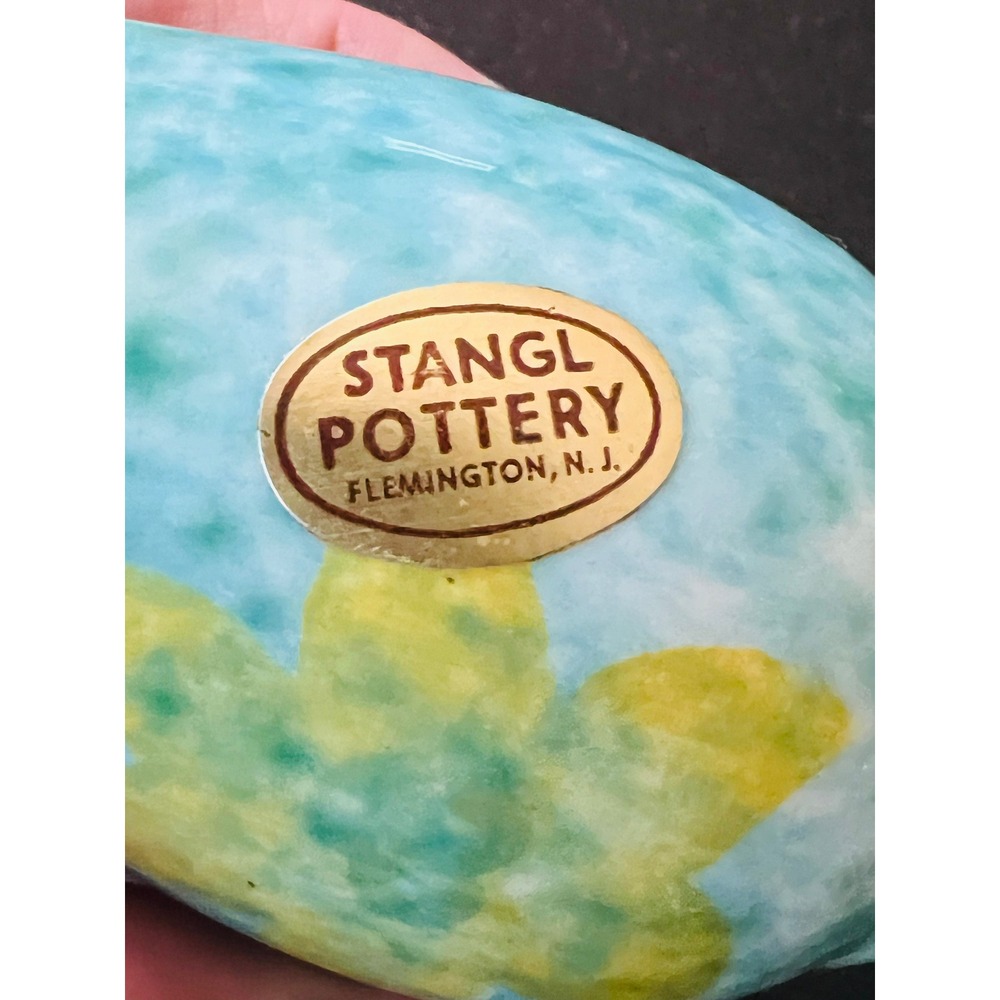 Stangl Stardust Salt Shaker Turquoise Blue Aqua Vintage Handpainted - Picture 5 of 5